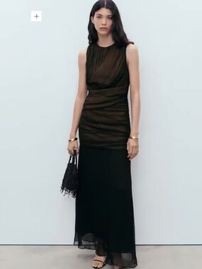 Mango ruched evening  gown
